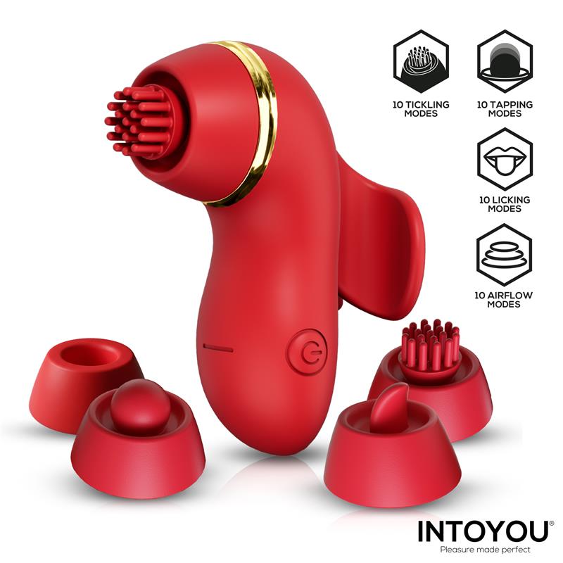 Beeny Estimulador con 4 Cabezales, Succión, Tapping, Tickling y Licking - Imagen 2