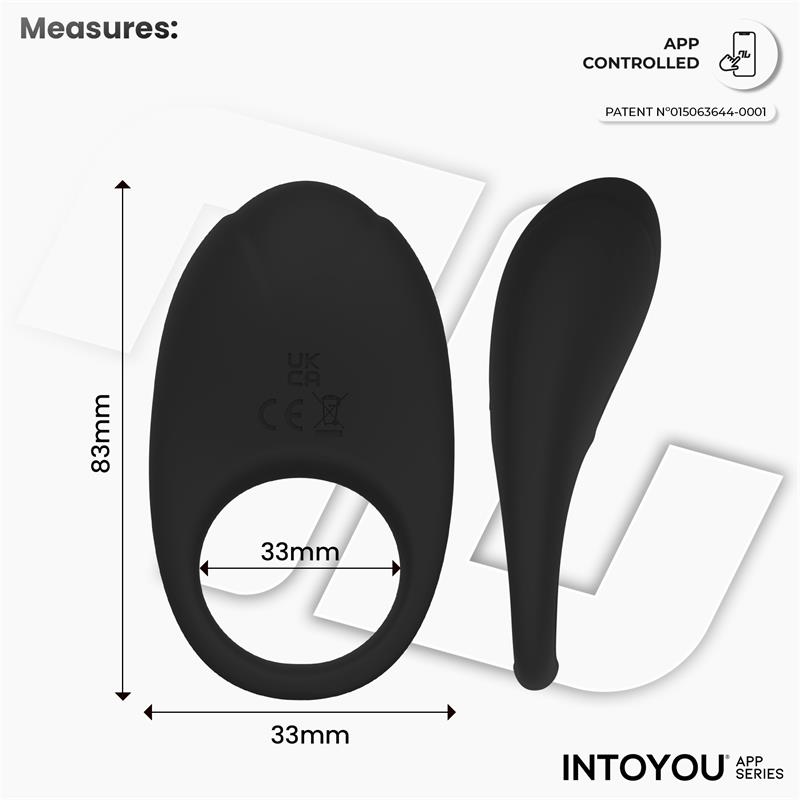 Ringo Anillo Vibrador con APP Unibody Negro - Imagen 12