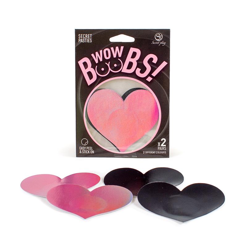 Wow Boobs! Pezoneras Corazón Holográficos